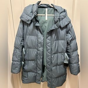 Lululemon Wunderpuff Waist Jacket, 12/XL, Tidewater Teal, Goose Down Parka